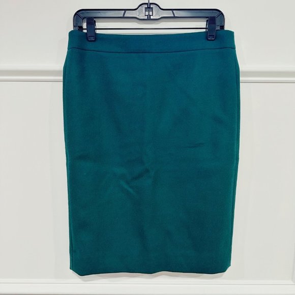 J. Crew No. 2 Pencil Skirt Evergreen Forest Green Size 4 Wool - Picture 1 of 4